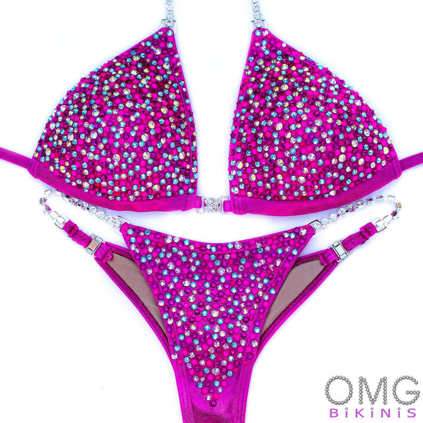 Glowing Pink Competition Suit M/S | OMG Bikinis Rentals