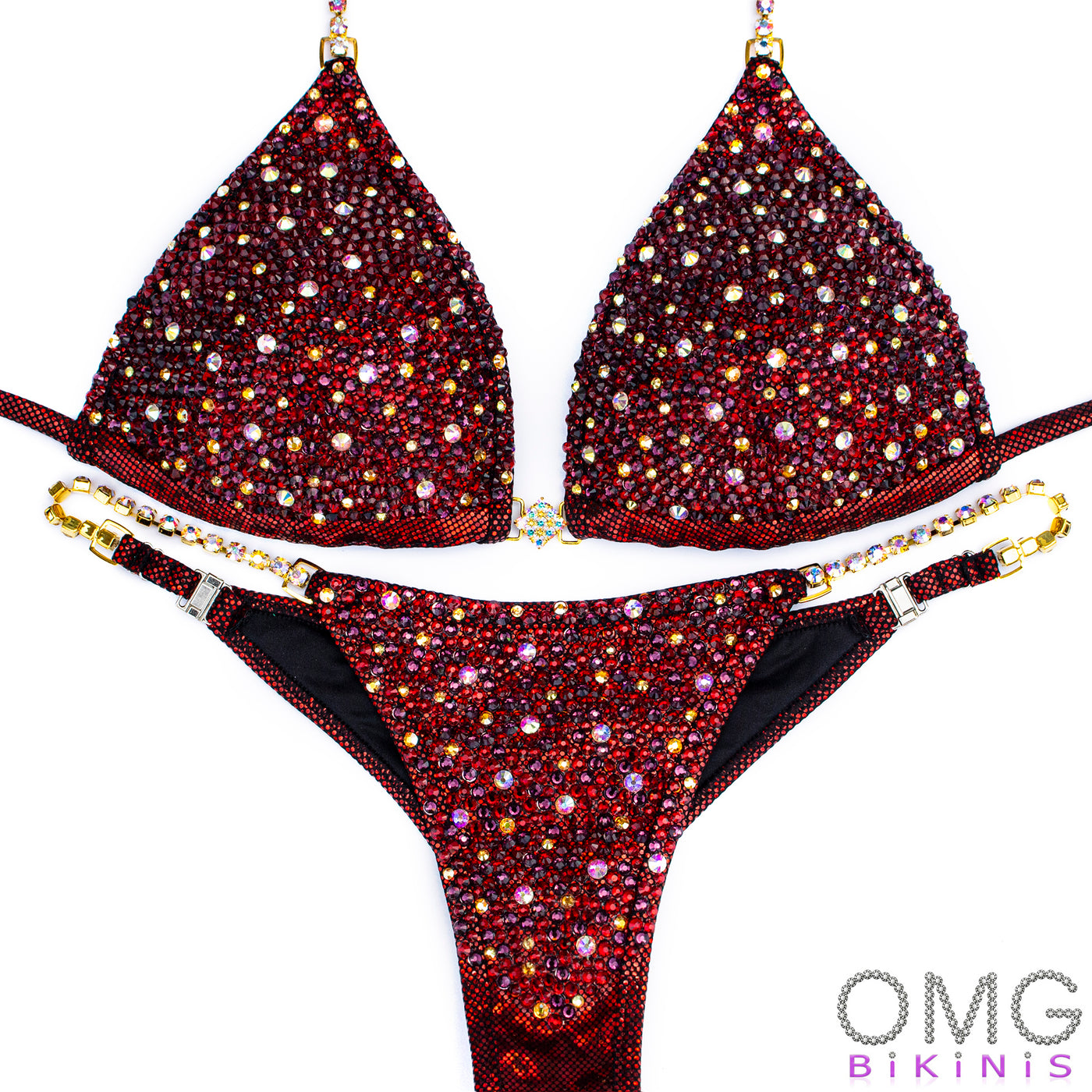 Pomegranate Burst Competition Suit M/S | OMG Bikinis Rentals