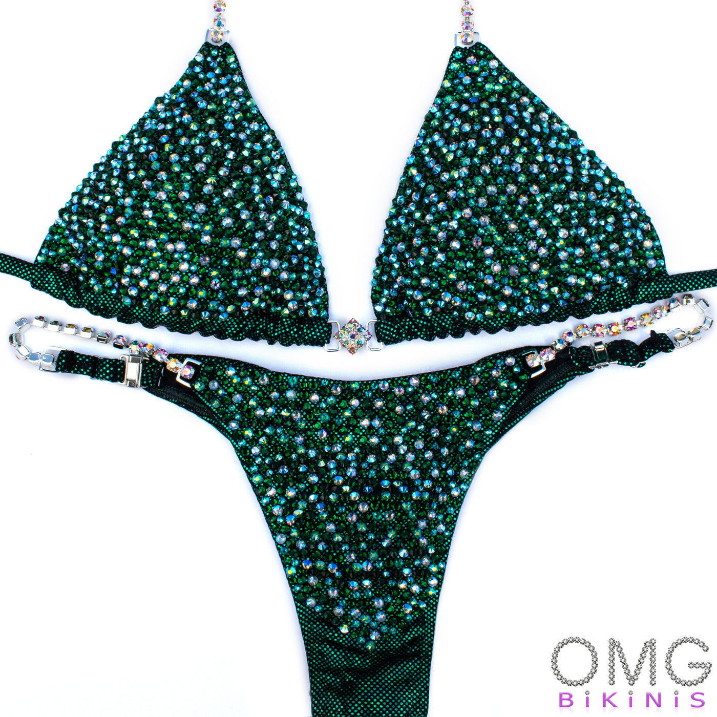 Emerald Green Competition Suit S/S | OMG Bikinis Rentals