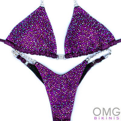 Dark Magenta Wellness Competition Bikini S/XS | Pre-Made Suits | OMG Bikinis