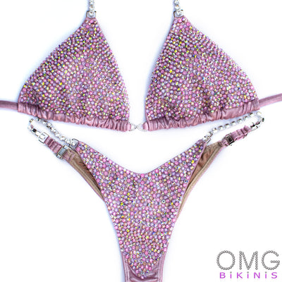 Coral Pink Wellness Competition Bikini S/S | Pre-Made Suits | OMG Bikinis