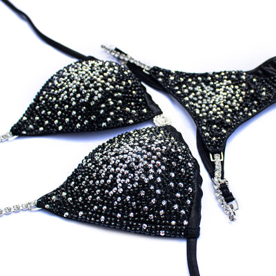 Silver Sparkle Gradient Competition Bikini | OMG Bikinis