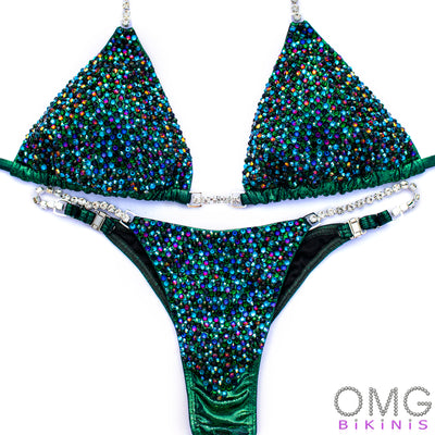 Malachite Sparkle Competition Bikini | OMG Bikinis