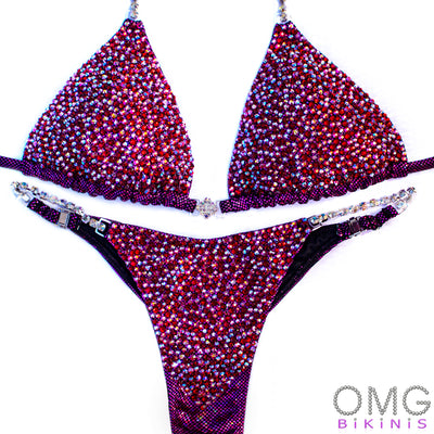 Cranberry Burst Competition Bikini S/S | OMG Bikinis Rentals