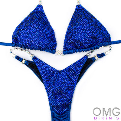 Royal Blue Wellness Competition Bikini M/S | OMG Bikinis Rentals