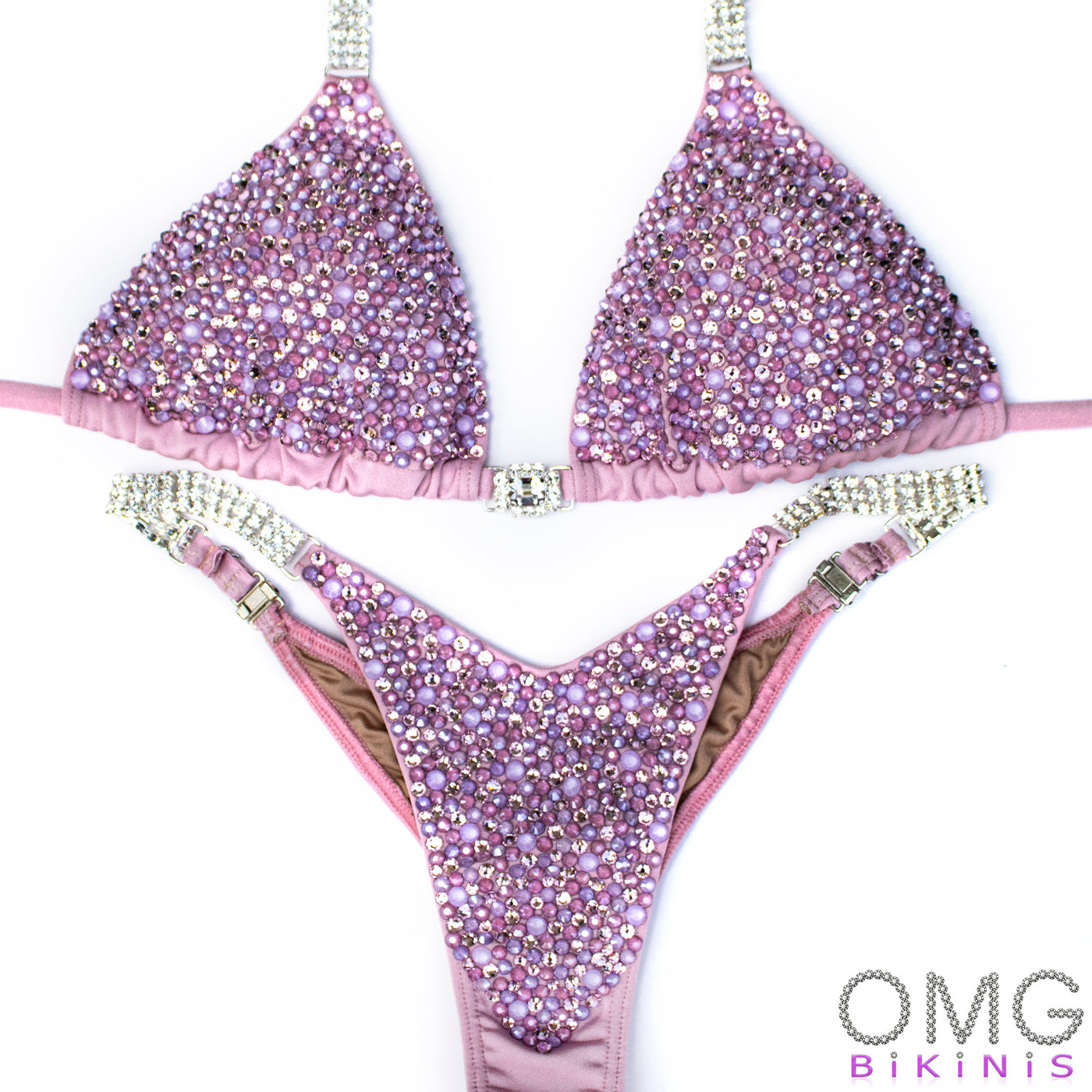 Blush Pink Wellness Competition Bikini S/S | Pre-Made Suits | OMG Bikinis