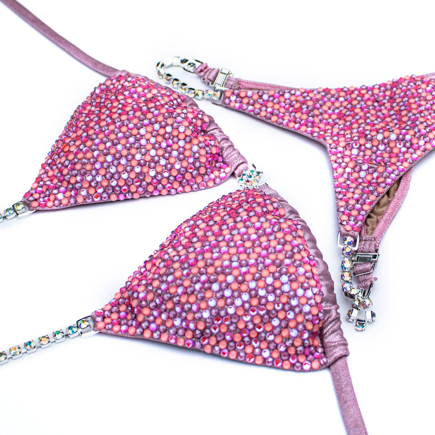 Salmon Pink Wellness Competition Bikini S/S | Pre-Made Suits | OMG Bikinis