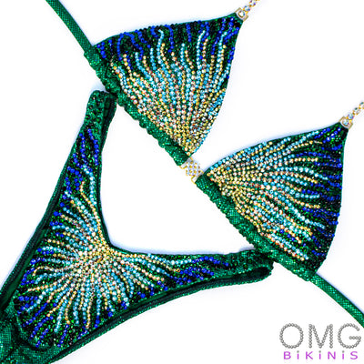 Green Goddess Figure/WPD Competition Suit S/S | Pre-Made Suits | OMG Bikinis
