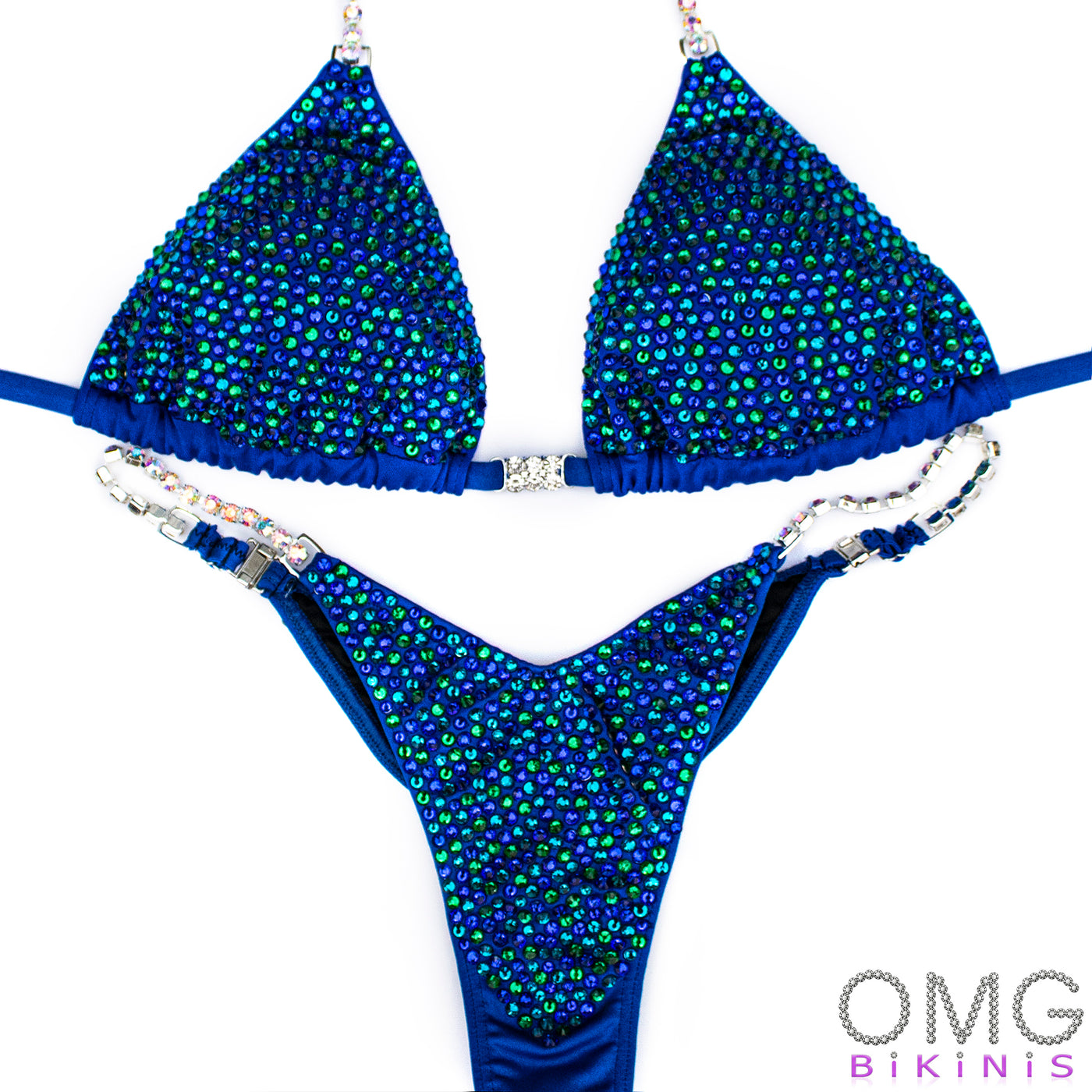 Sapphire Sparkle Wellness Competition Bikini S/S | Pre-Made Suits | OMG Bikinis