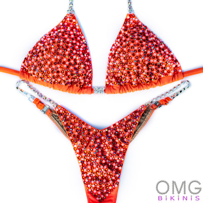 Neon Coral Tricot Competition Bikini | OMG Bikinis