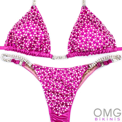 Bubble Gum Pink Competition Bikini S/S | Pre-Made Suits | OMG Bikinis