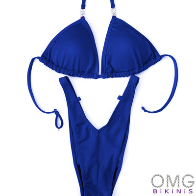 Blue Matte Figure Posing Suit S/L | Clearance | OMG Bikinis