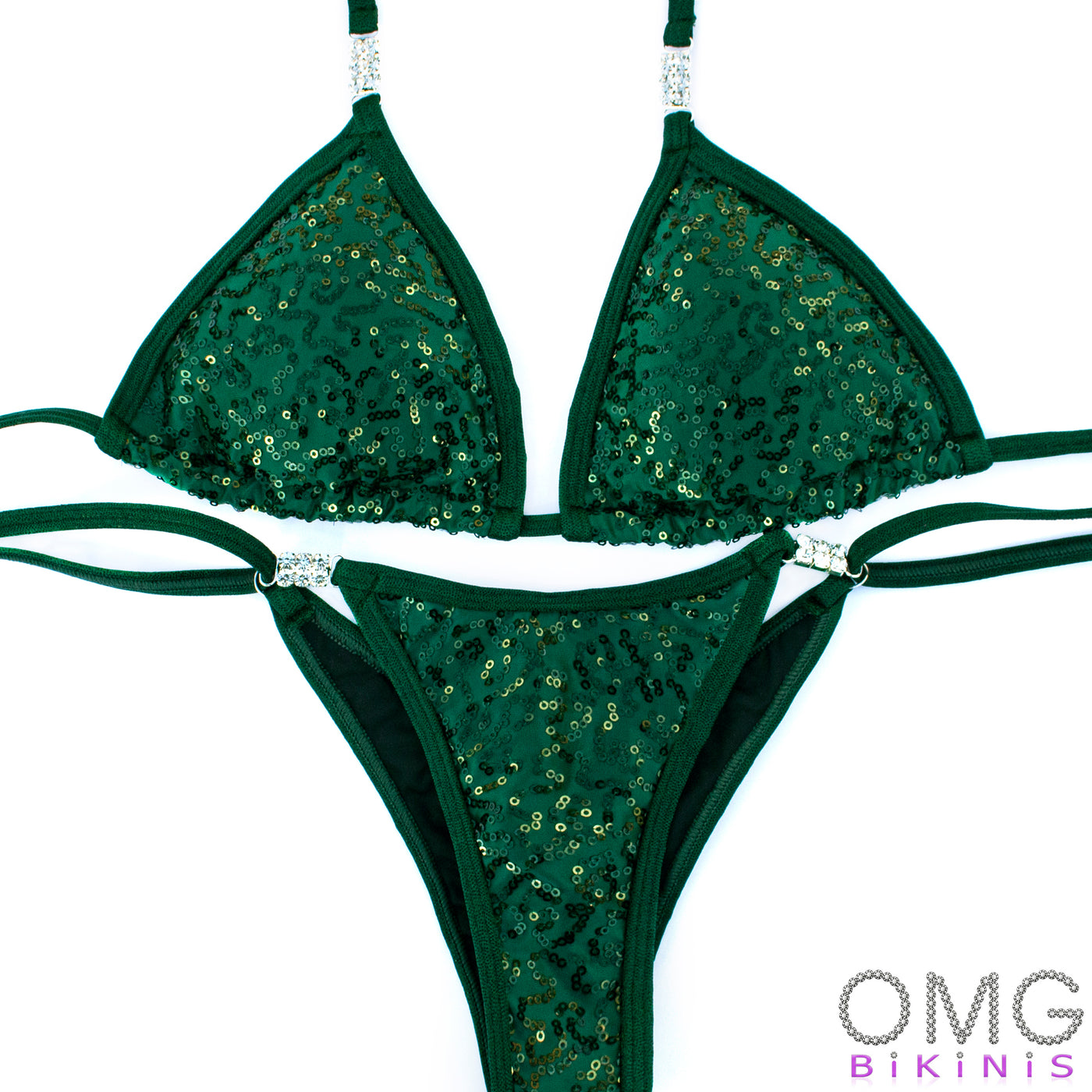Amazon.com: Emerald Green Figure Competition Suit Physique Bikini NPC Figure  Suit Posing Suit (Small Hips 32