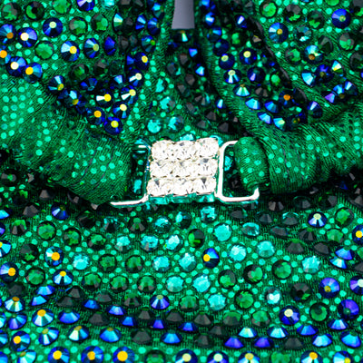 Zircon Emerald Gradient Competition Bikini S/S | Pre-Made Suits | OMG Bikinis