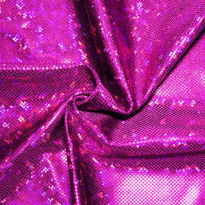Fuchsia Pink Holographic Cracked Ice | Fabric Swatches | OMG Bikinis