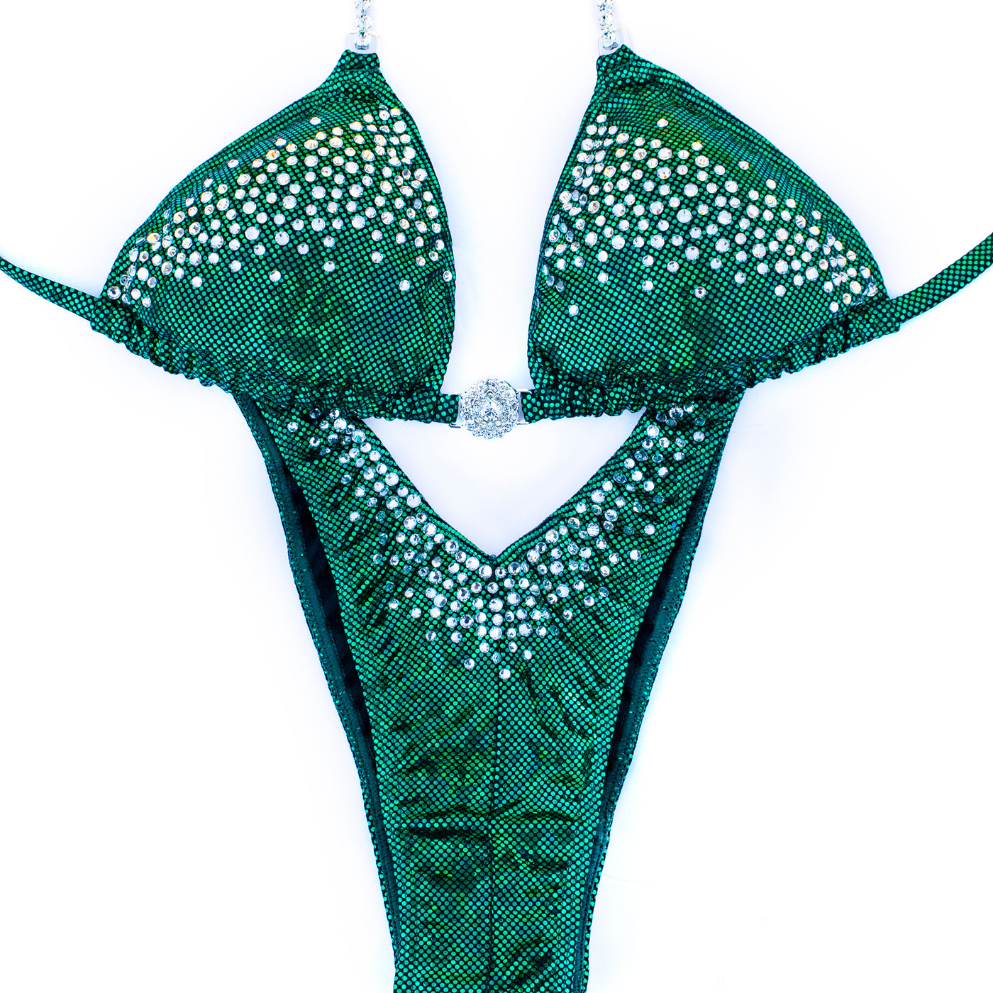 Light Sparkle Figure/WPD Competition Suit Emerald S/S | Pre-Made Suits | OMG Bikinis