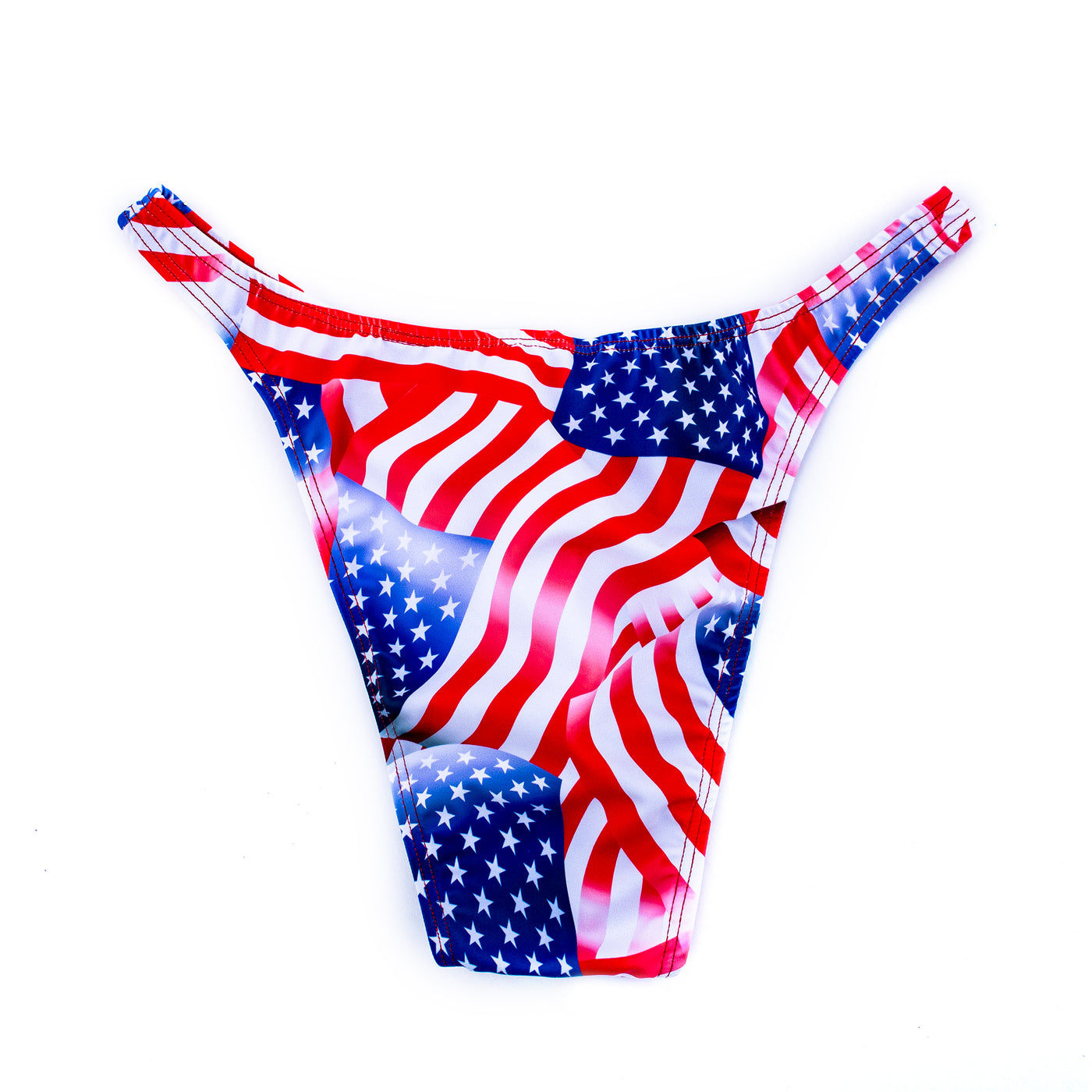 Men's Bodybuilding Posing Suit, Flag Print, Size M | Posing Trunks | OMG Bikinis