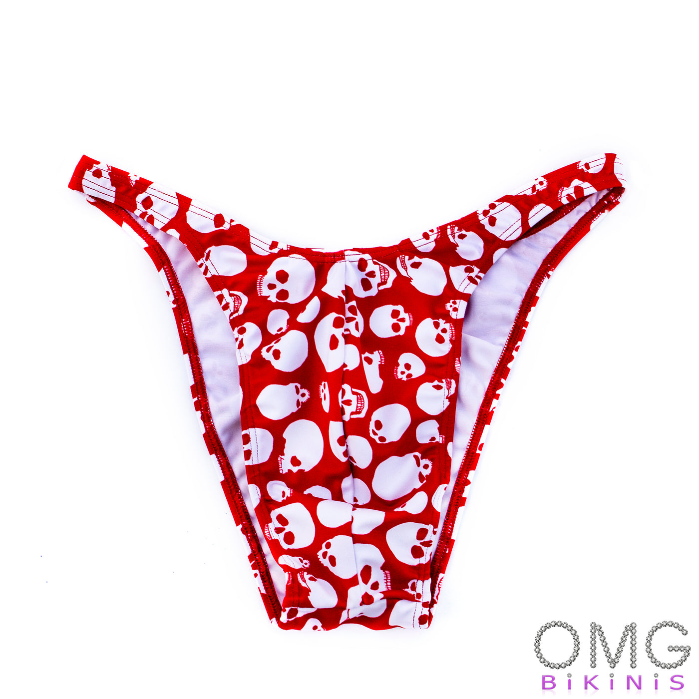 Men's Bodybuilding Posing Suit, Skull Print, Size S | Posing Trunks | OMG Bikinis