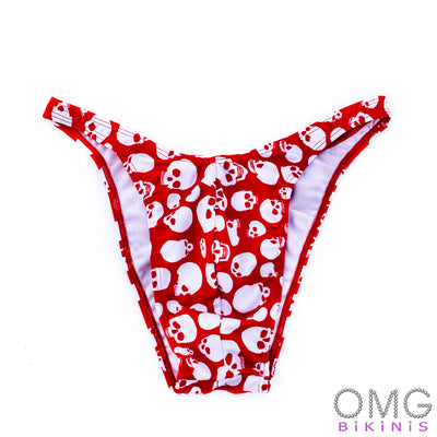 Men's Bodybuilding Posing Suit, Skull Print, Size S | Posing Trunks | OMG Bikinis