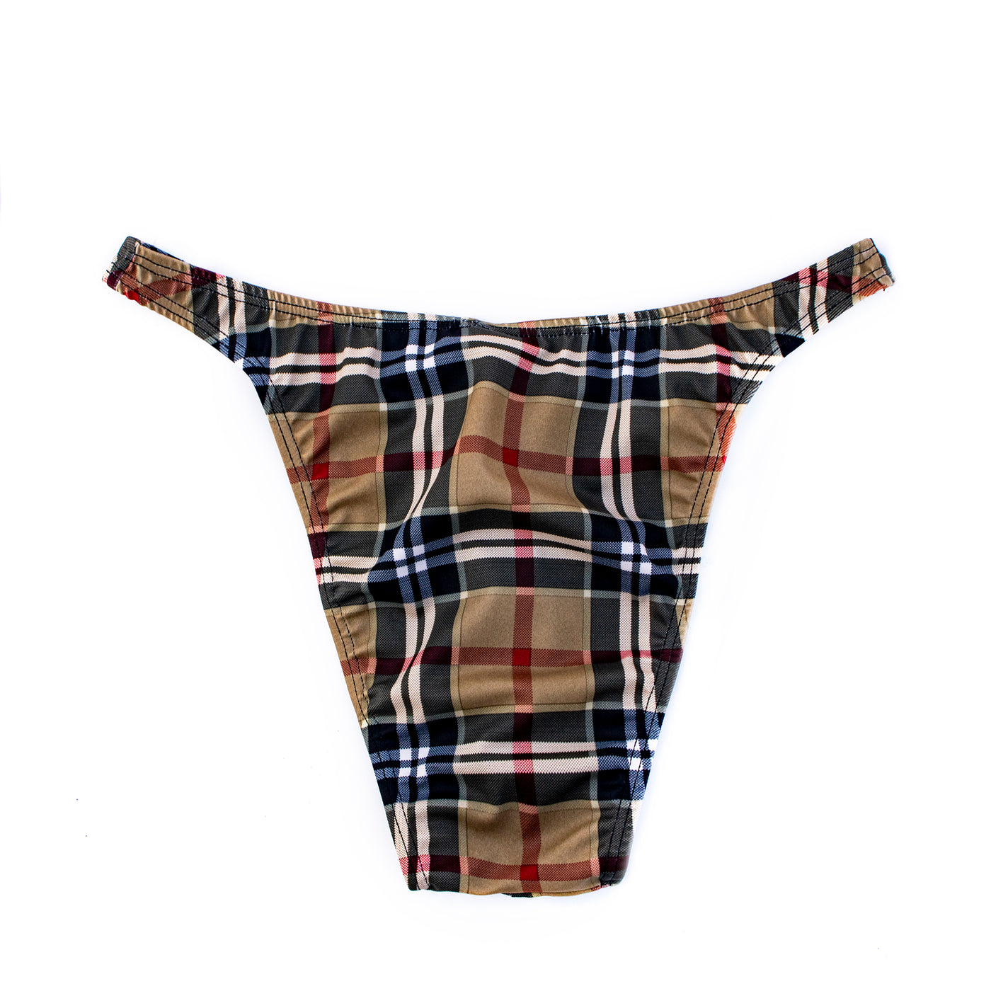 Men's Bodybuilding Posing Suit, Checkered Print, Size M | Posing Trunks | OMG Bikinis