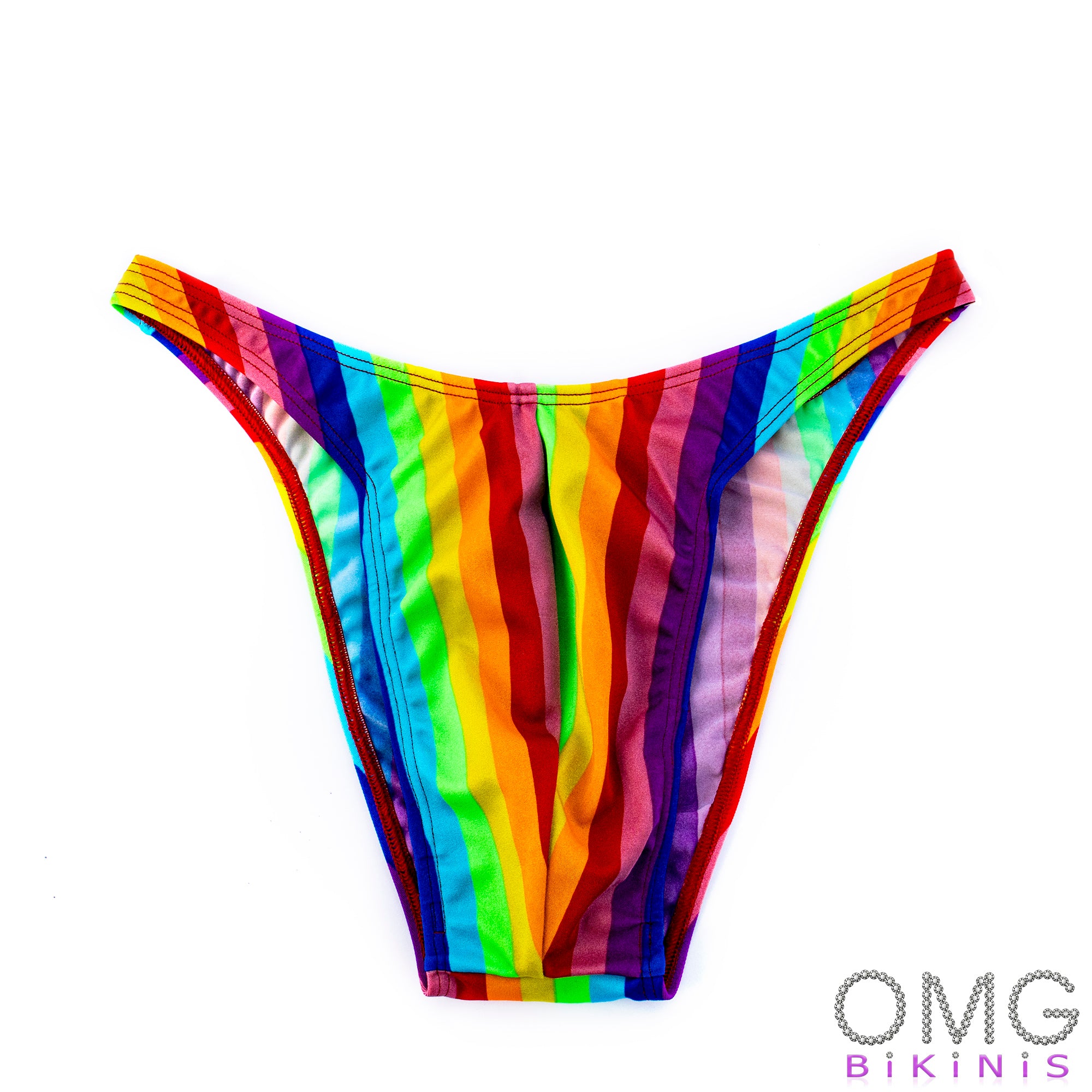 Men's Bodybuilding Posing Suit, Rainbow Print | Posing Trunks | OMG Bi ...