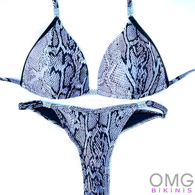 Snake Print Posing with Molded Cups Suit L/M | Clearance | OMG Bikinis