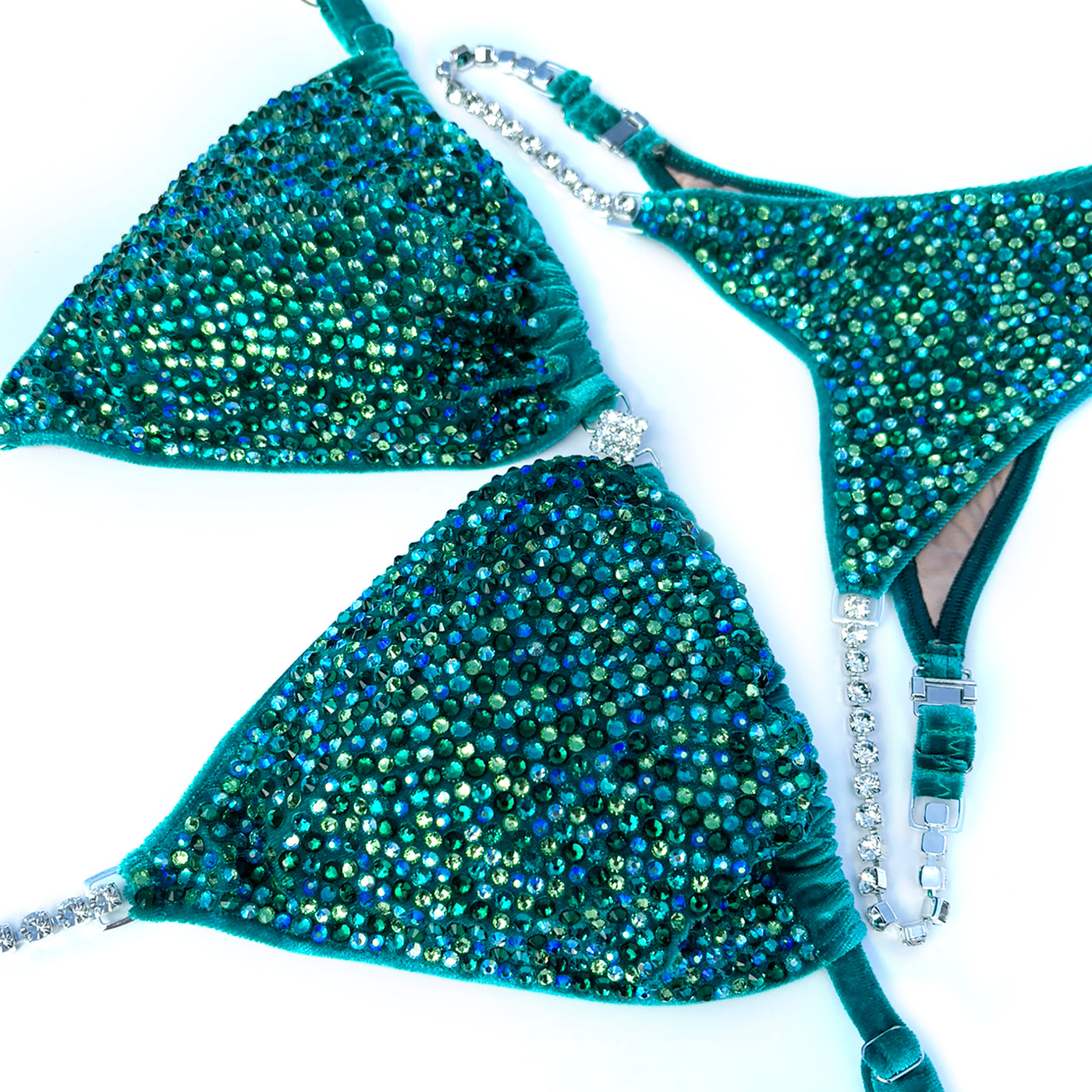 Fern Green Velvet Competition Bikini | OMG Bikinis