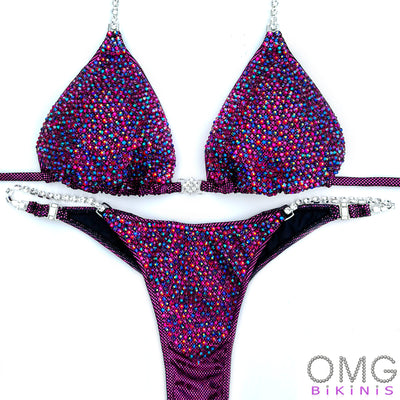 Cranberry Purple Burst Competition Bikini | OMG Bikinis