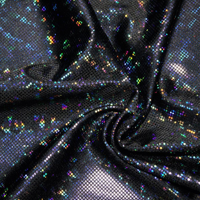 Black Holographic Cracked Ice | Fabric Swatches | OMG Bikinis