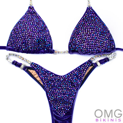 Iris Purple Wellness Competition Suit S/S | Pre-Made Suits | OMG Bikinis