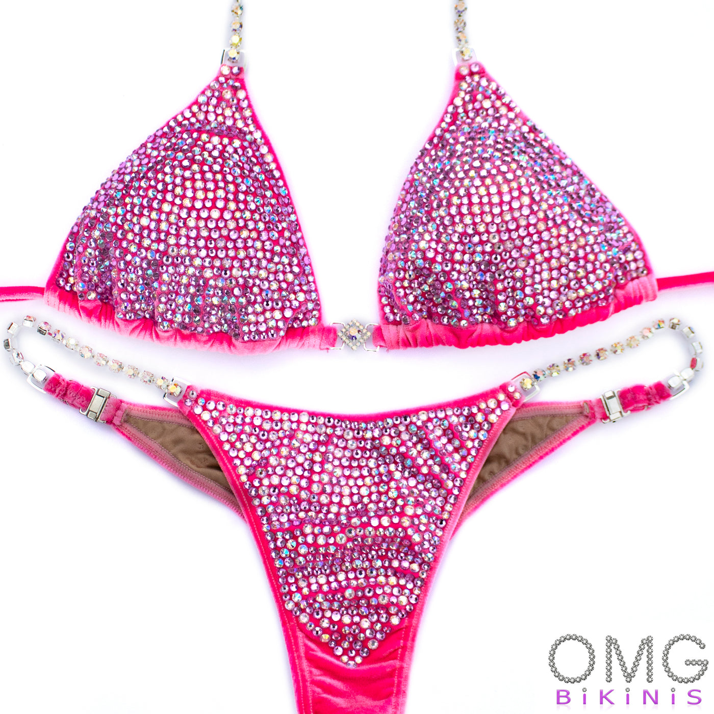Flamingo Pink Competition Suit S/S | Pre-Made Suits | OMG Bikinis