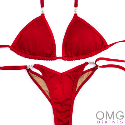 Red Tricot Wellness Posing Suit S/S | Clearance | OMG Bikinis