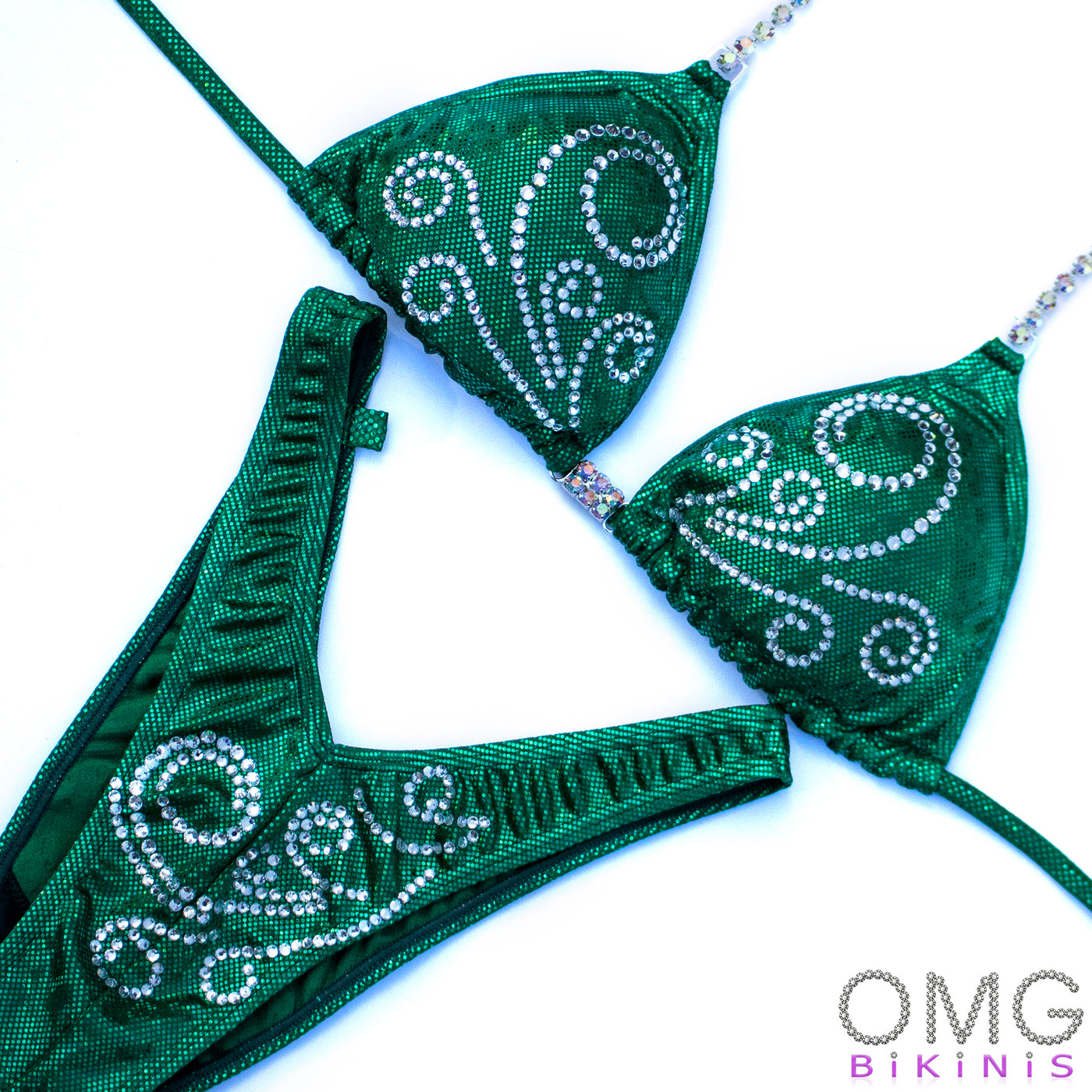 Sparkly Twirls Figure/WPD Competition Suit | Choice of Color | OMG Bikinis