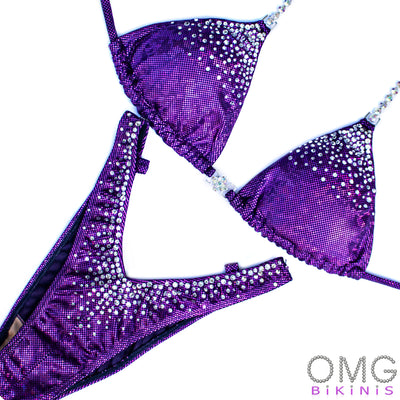 Top Corner Scatter Figure/WPD Competition Suit Purple S/S | Pre-Made Suits | OMG Bikinis