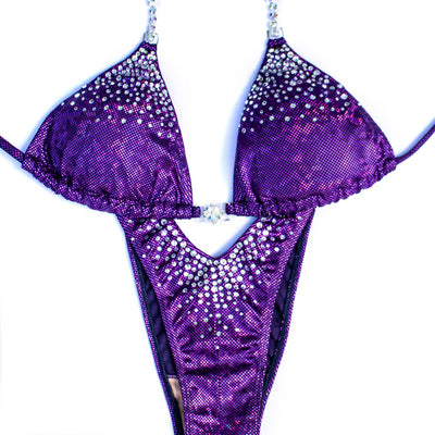 Top Corner Scatter Figure/WPD Competition Suit Purple S/S | Pre-Made Suits | OMG Bikinis