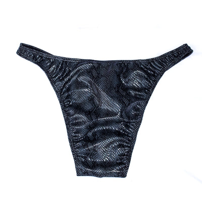 Men's Bodybuilding Posing Suit, Holographic Snake Print, Size L | Posing Trunks | OMG Bikinis