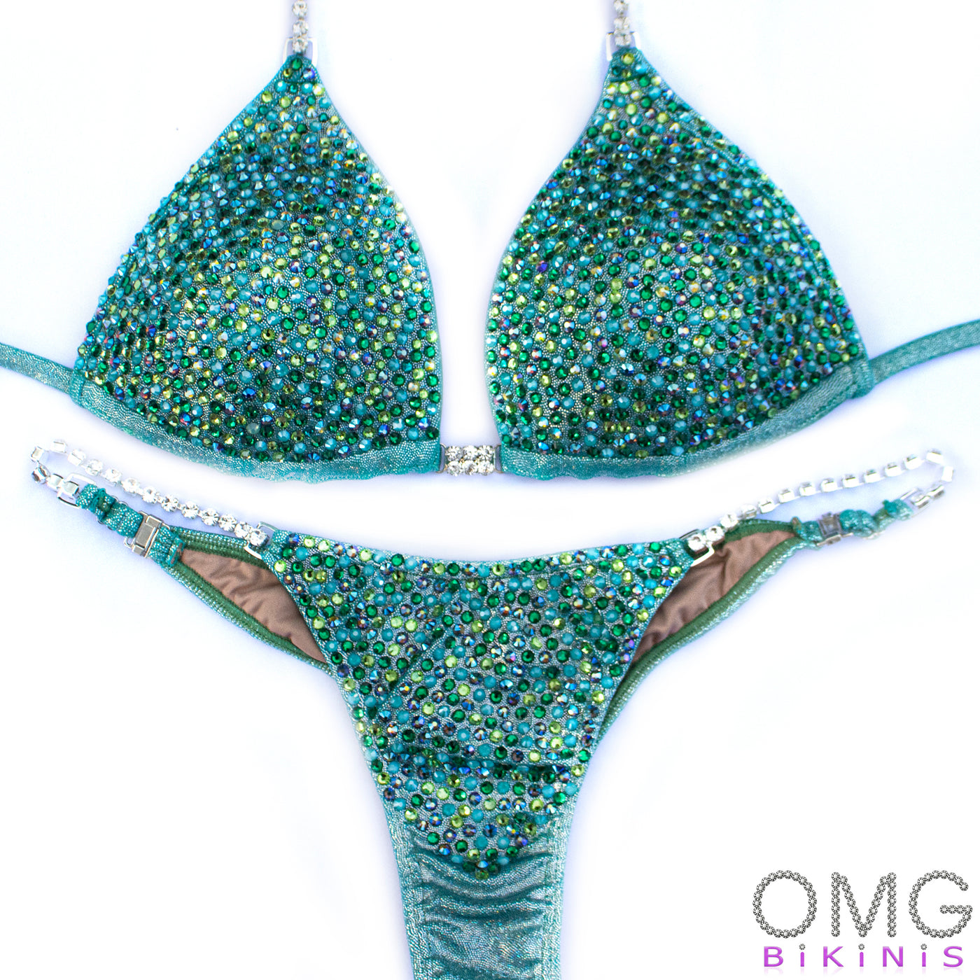 Minty Sparkles Competition Suit M/M | OMG Bikinis Rentals