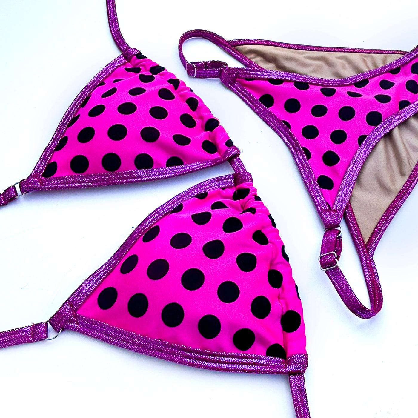 Pink Polka Dot Posing Suit | Clearance | OMG Bikinis