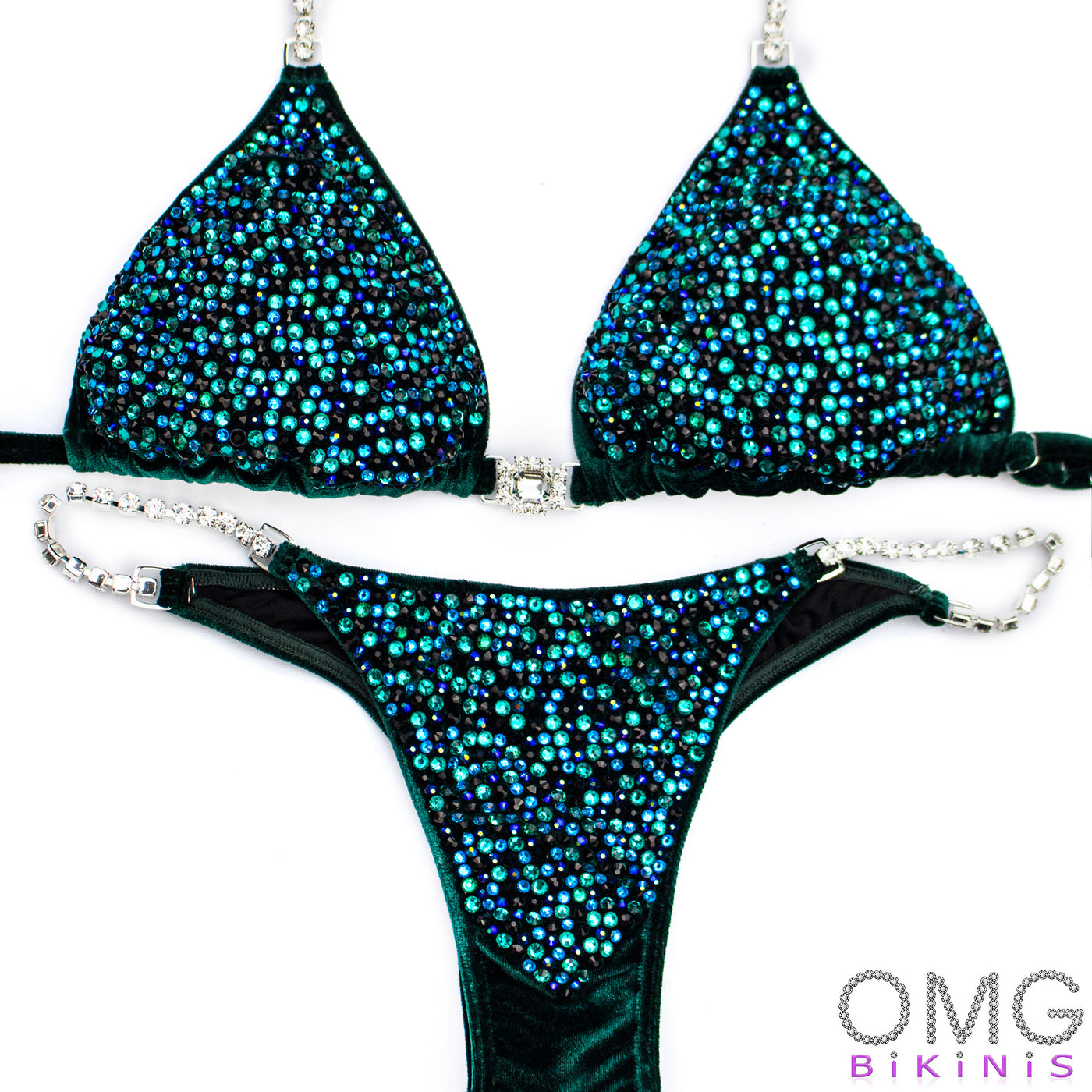 Lush Emerald Velvet Competition Bikini | OMG Bikinis