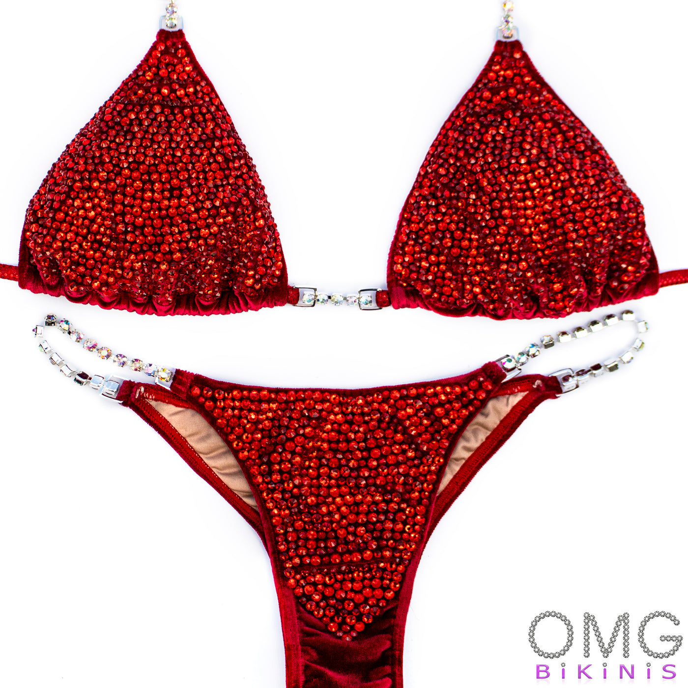 Siam on Deep Red Velvet Competition Bikini | OMG Bikinis