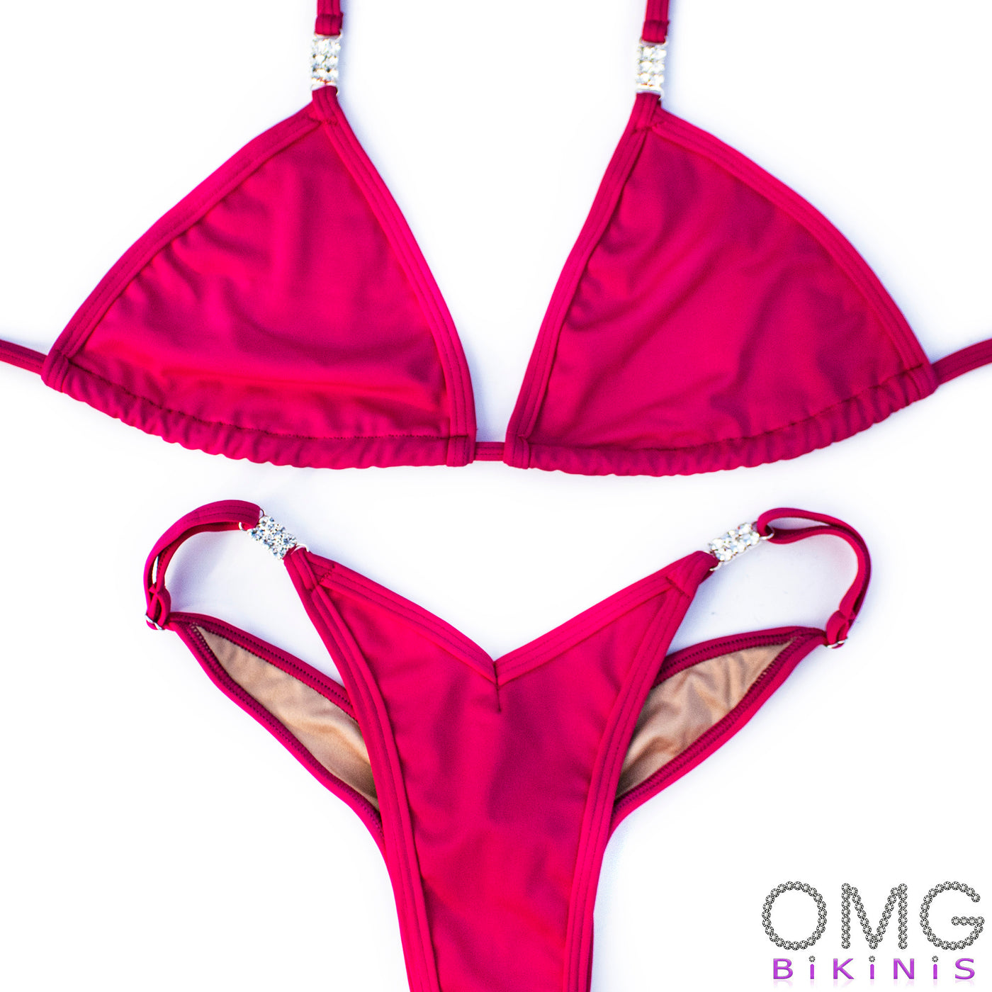 Raspberry Tricot Wellness Posing Suit | Clearance | OMG Bikinis