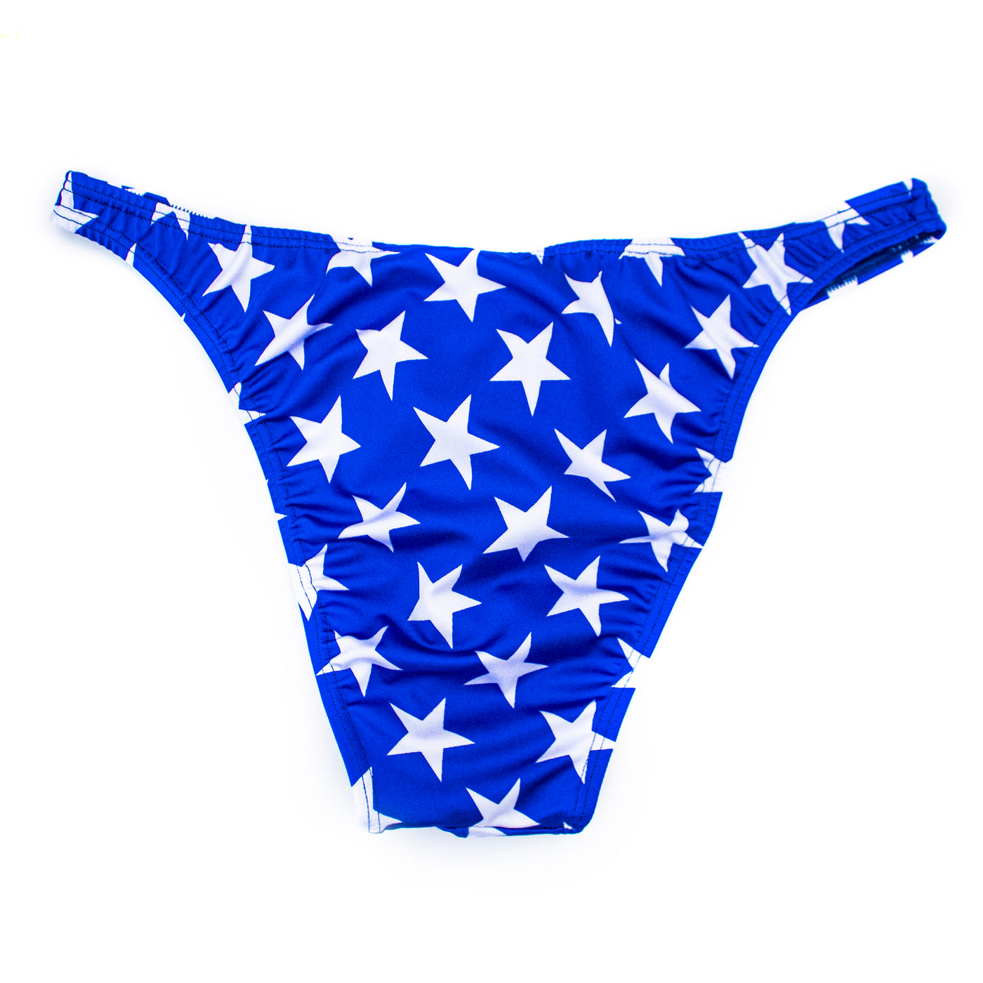 Men's Bodybuilding Posing Suit, Blue with Star Print, Size M | Posing Trunks | OMG Bikinis