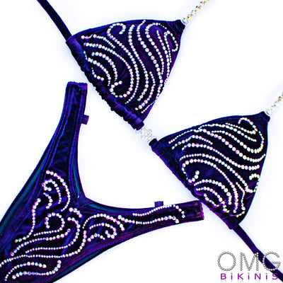 AB Sparkle Velvet Figure/WPD Competition Suit M/M | Pre-Made Suits | OMG Bikinis