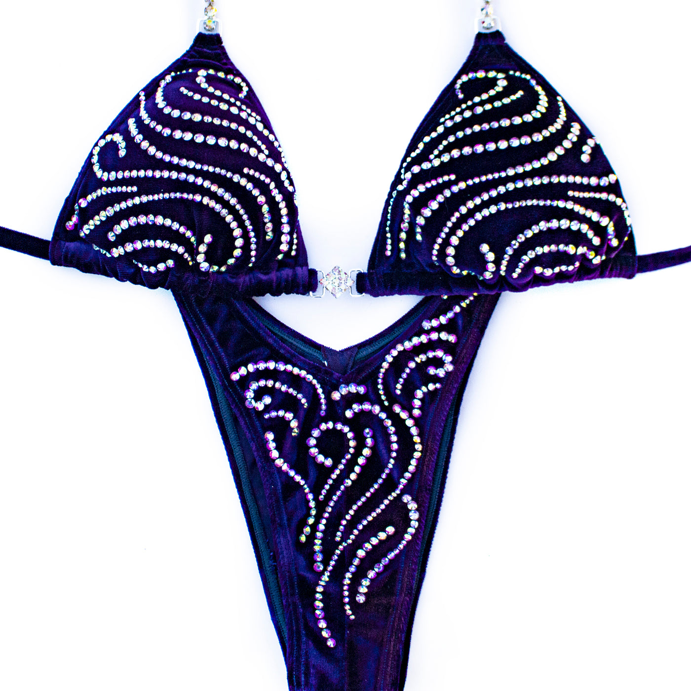 AB Sparkle Velvet Figure/WPD Competition Suit | Choice of Color | OMG Bikinis