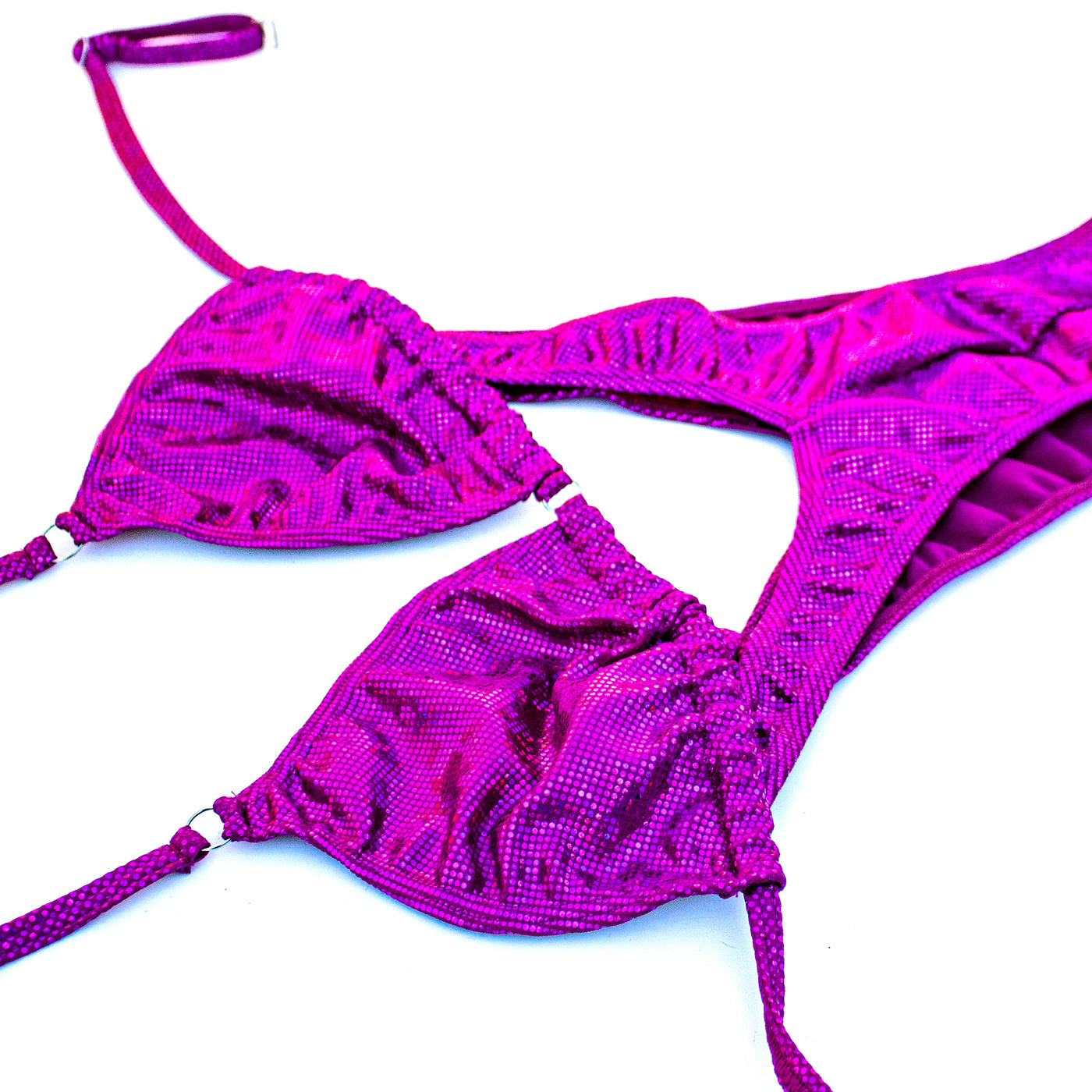 Fuchsia Holographic Figure Posing Suit M/L | Clearance | OMG Bikinis