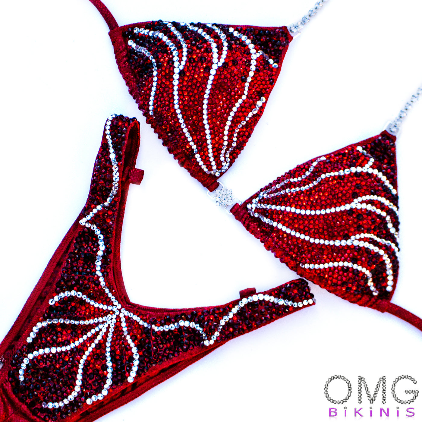 Whitney Figure/WPD Competition Suit, Red M/M | OMG Bikinis Rentals