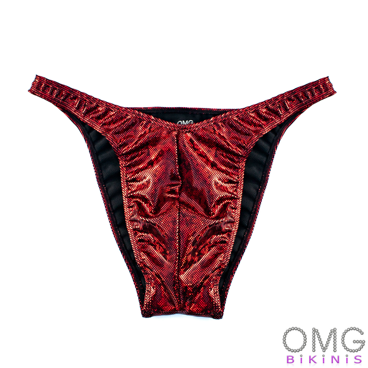 Men's Bodybuilding Posing Suit, Burgundy Holo | Ships Tomorrow