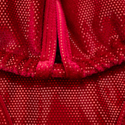 Red Foiled Velvet Posing Suit | Scrunch Butt Bikini | NPC/IFBB Practice Suit