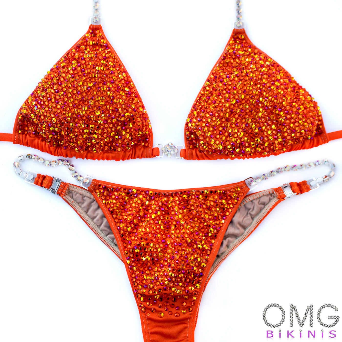 Sparkly Tangerine Competition Bikini | OMG Bikinis