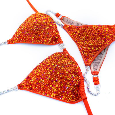 Sparkly Tangerine Competition Bikini | OMG Bikinis